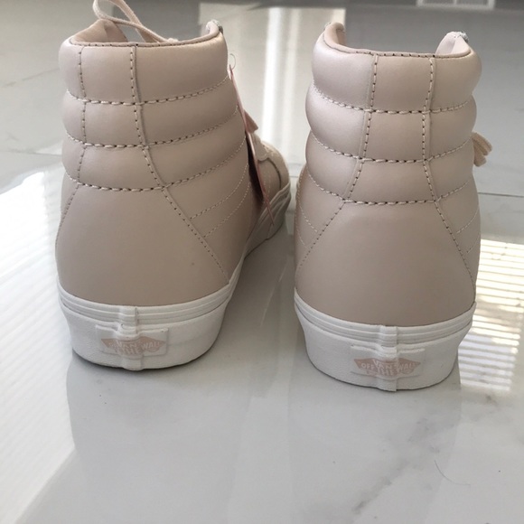 VANS SK8-HI REISSUE DX LEATHER WHISPER PINK SHOES - Picture 14 of 16